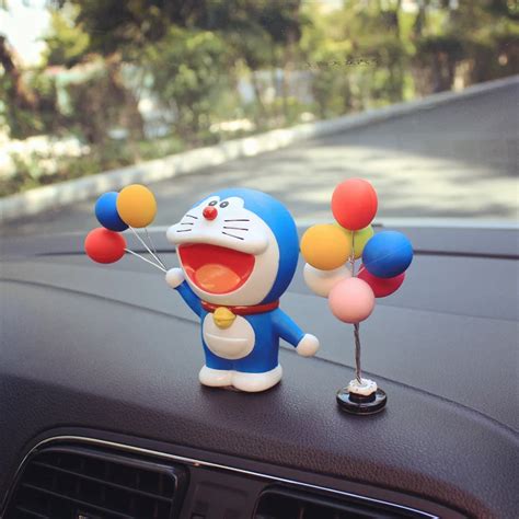 car interior decoration cute blue cat ornaments auto console balloon doll dashboard ornaments