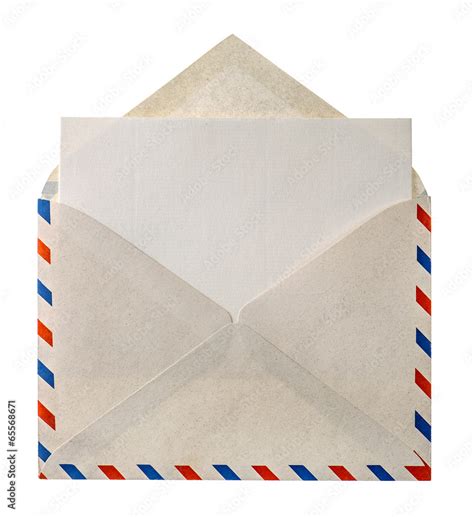 Vintage Air Mail Envelope Letter Isolated On White Stock Photo Adobe