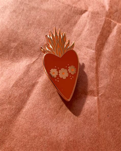Copper Heart Enamel Pin Eradura