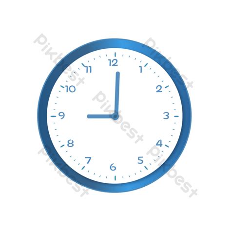 Vector Blue Clock Time Element Png Images Psd Free Download Pikbest