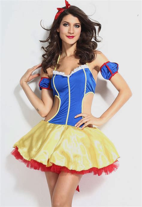 Fantasia Role Playing Roupas Branca De Neve Costume Dress Com Headwear Mulheres Set Sexy Adulto