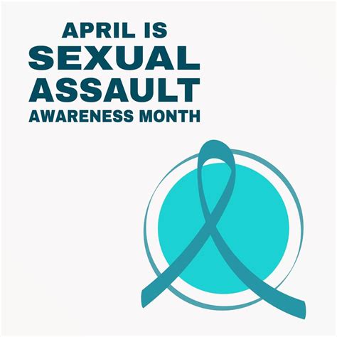 Sexual Assault Awareness Month Concept Banner Template With Teal Ribbon Vector Illustration