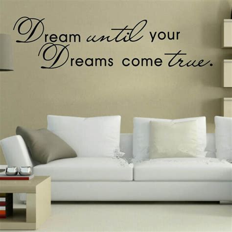 dream until your dreams come true quote home decor art removable vinyl wall sticker decals room