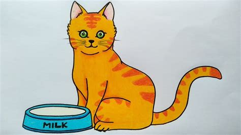 Cara Menggambar Kucing Belajar Menggambar Dan Mewarnai Kucing Youtube