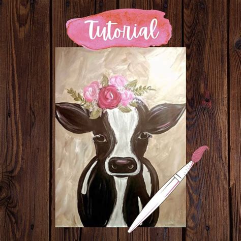 Cow Painting Tutorial Art Tutorial Diy Art Painting Etsy