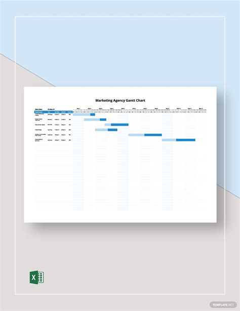 12 Month Marketing Gantt Chart Template Download In Excel