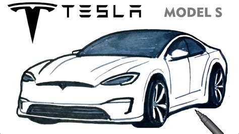 Easy Drawing Tesla Model S I Kolay Tesla Model S Izimi I How To Draw