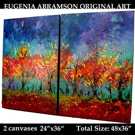 Autumn Landscale Artlarge Fall Abstract Landscape Canvas