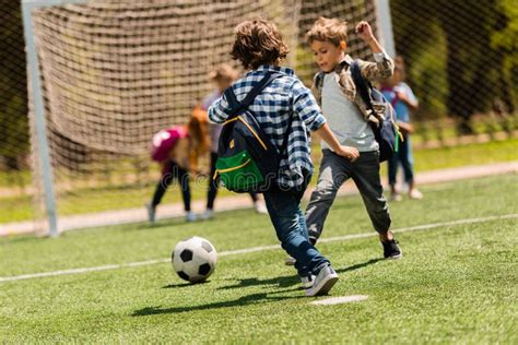 Kids Playing Soccer Stock Image Image Of Schoolboys 103919765