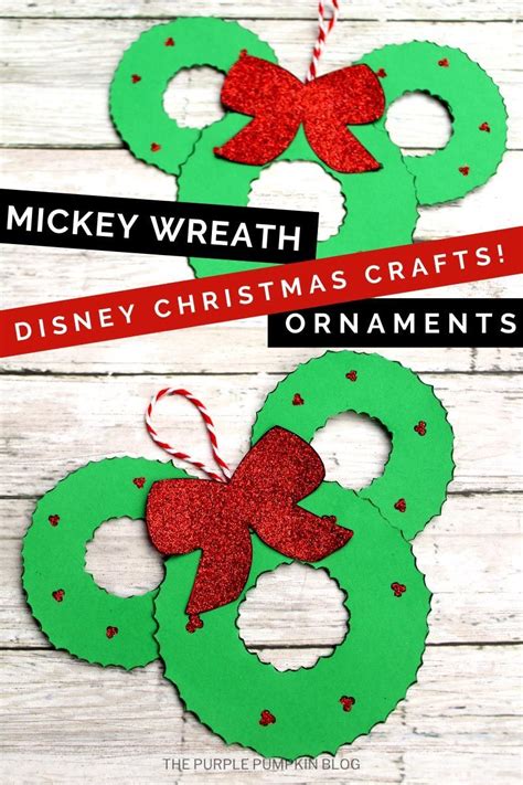 Mickey Mouse Wreath Christmas Ornament Craft In 2023 Disney Christmas
