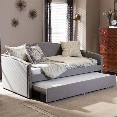 Baxton Studio Lanny Sofa Twin Daybed And Trundle Twin Daybed With