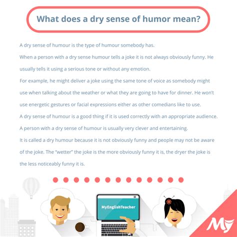 Someone who has a sense of humour often finds things amusing, rather than being serious. What does a dry sense of humor mean? | MyEnglishTeacher.eu ...