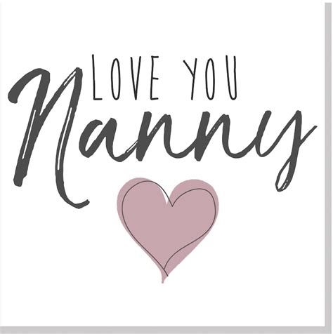 Nanny Love You Card Etsy