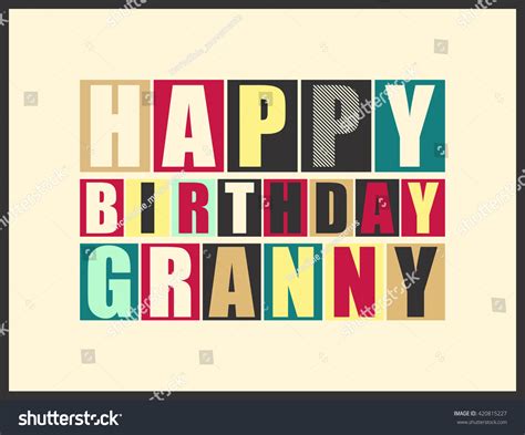 Happy Birthday Granny Vector Illustration Stock Vector 420815227