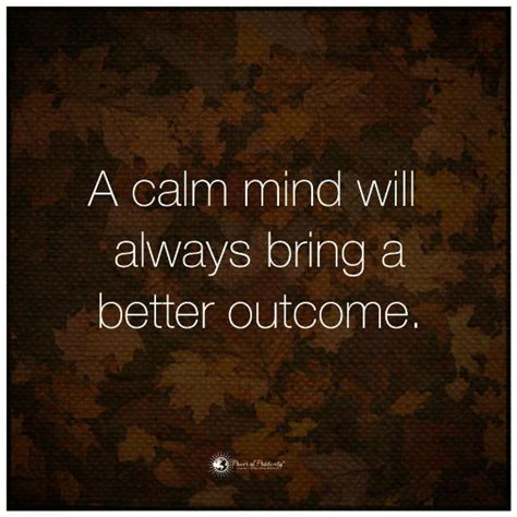 A Calm Mind Will Always Bring A Better Outcome Quote 101 Quotes