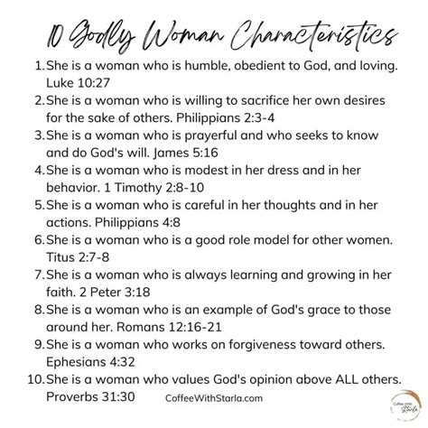 10 Qualities Of A Godly Woman With Scripture Coffee With Starla