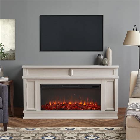 Real Flame Torrey 60 In Freestanding Electric Fireplace In Bone White