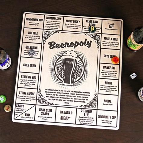 Beeropoly Beer Game Wood Drinking Board Game Original Etsy Beer