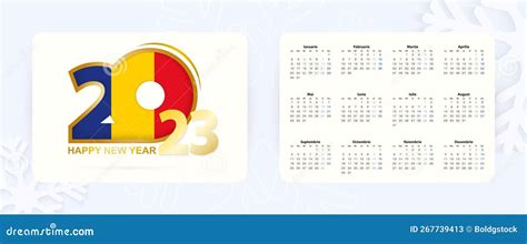 Horizontal Pocket Calendar 2023 In Romanian Language New Year 2023