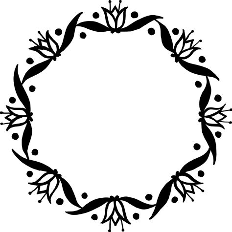 10 Circle Floral Frame Vector Png Transparent Svg