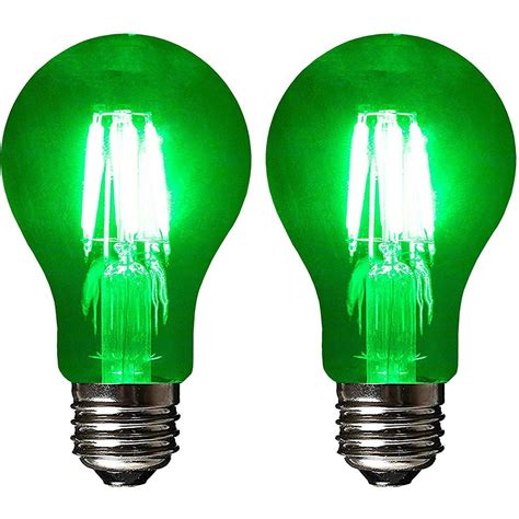 Sleeklighting Led 6watt Filament A19 Green Colored Light Bulbs Dimmable