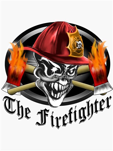 Firefighter Skull 52 Sticker For Sale By Sdesiata Redbubble