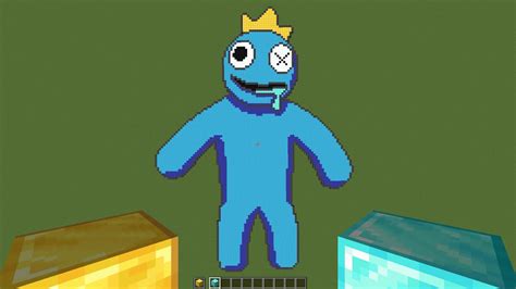 BLUE RAINBOW FRIENDS Pixel Art In Minecraft YouTube