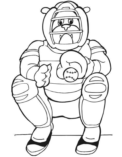 You can use our amazing online tool to color and edit the following baseball catcher coloring pages. Printable Baseball Coloring Page | Dog baseball catcher