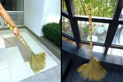 Handmade Asian Broom Natural Oriental Thai Grass Broomstick Etsy
