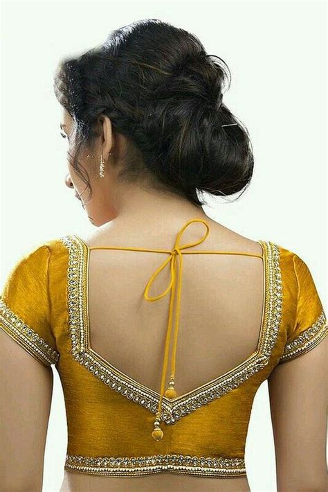 55 Trendy Blouse Back Neck Designs With Borders For Sarees Bling Sparkle