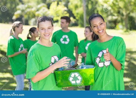 Happy Environmental Activists In The Park Stock Image Image Of