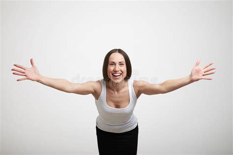 Woman Stretching Out Her Hands Stock Photo Image Of Lively Adult