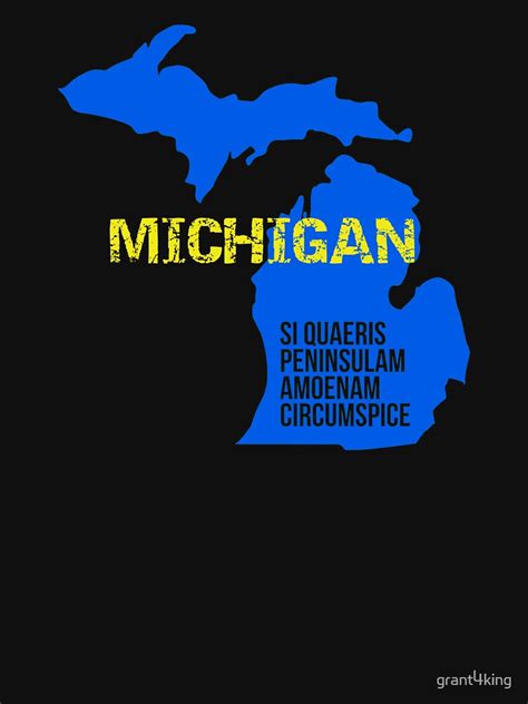 State Motto Of Michigan Silhouette Outline Art Mi Pride T Product