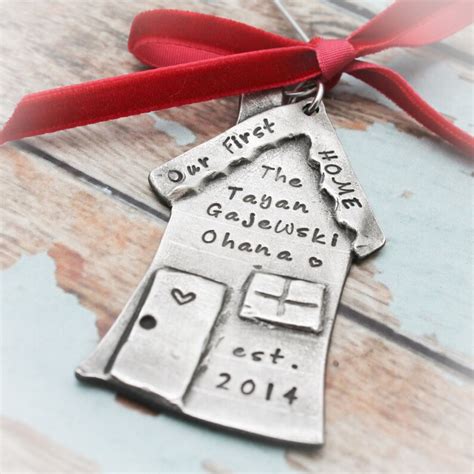 Our First Home Personalized Hand Stamped Christmas Ornament In Etsy