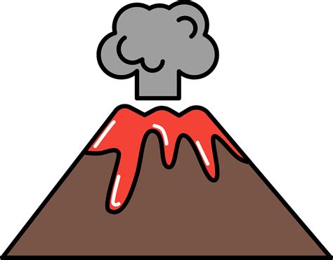 Watercolor Volcanoes Lava Clipart Graphic By Diceenid · Creative Clip