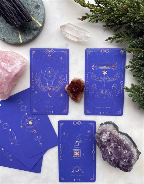 Tarot Deck 78 Cards Purple Gold Two Tones Mystical Universe Etsy Uk