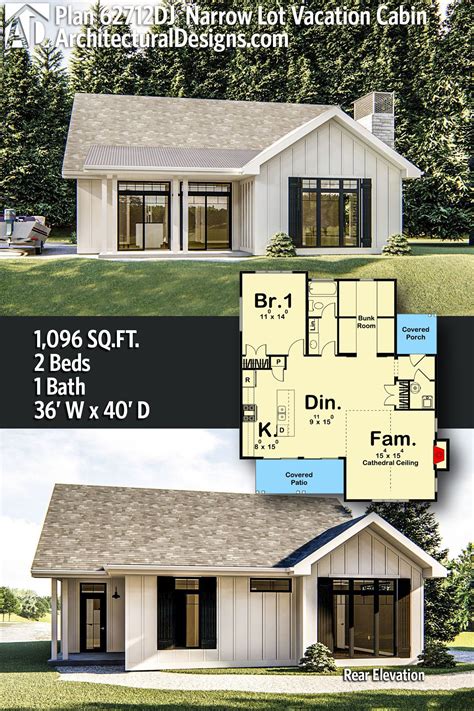 Plan 62712dj Cozy Cottage With Bunk Room Cottage House Plans House