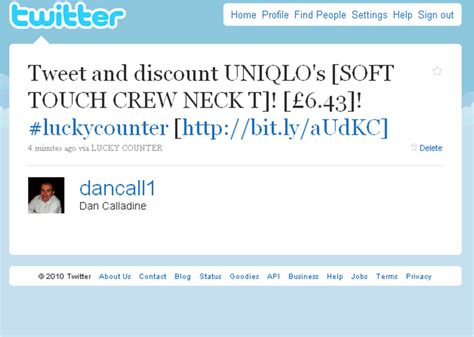 Digital Examples Tweet About Uniqlo Luckycounter And Get