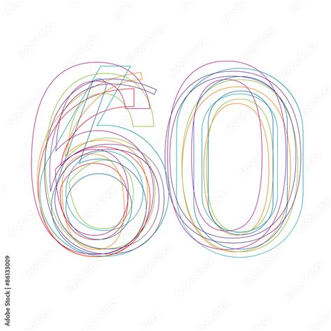 Number 60 In Outline Stock Vector Adobe Stock