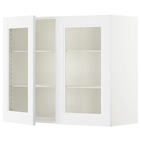 Sektion Wall Cabinet With 2 Glass Doors White Axstad Matt White