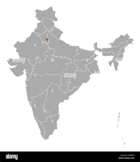 Political Map Of India With The Several States Where National Capital