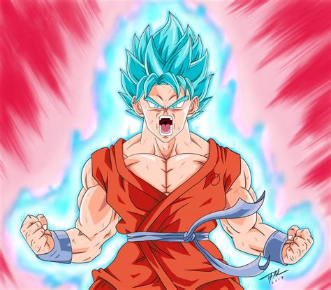 Goku Super Saiyan Blue Kaioken By Mahnsterart On Deviantart