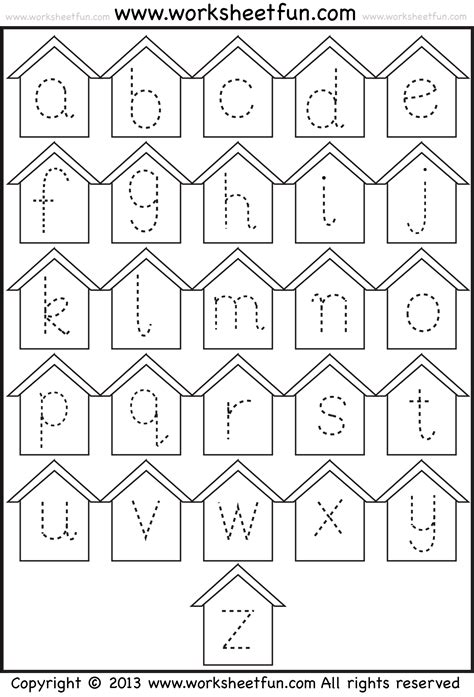 Small Letter Tracing – Lowercase – Worksheet – Birdhouse / FREE