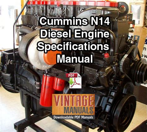 Cummins N14 Diesel Engine Complete Specifications Manual Vintagemanuals