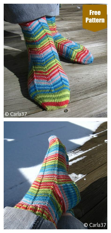 Related stitch pattern, see knit purl 56 in the round. 6 Zig Zag Socks Free Knitting Pattern