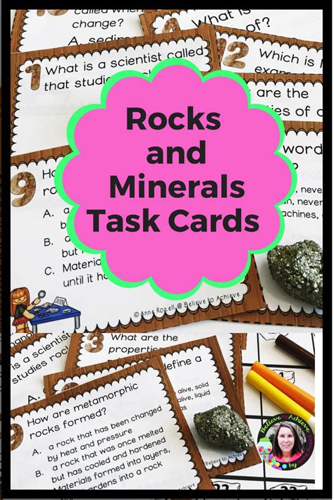 Rocks And Minerals Task Cards This Is A Colorful Set Of 24 Task Cards