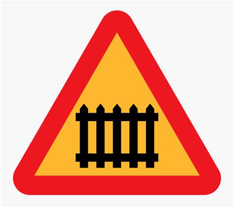 Fence Roadsign Clip Art Guarded Railway Crossing Sign Free