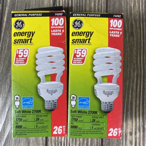 Ge Energy Smart 26 Watt Soft White General Purpose 74202 2 Light Bulbs