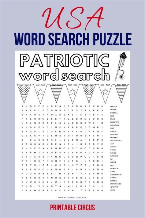 Grab This Free Printable Patriotic Word Search Puzzle That You Can