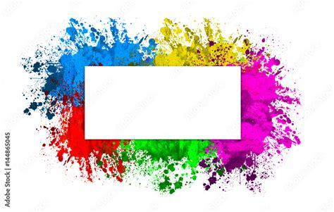 Multi Color Paint Splatter Borderbackground Stock Photo Adobe Stock